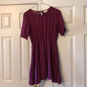 Freeway plum/navy print dress. Sz S